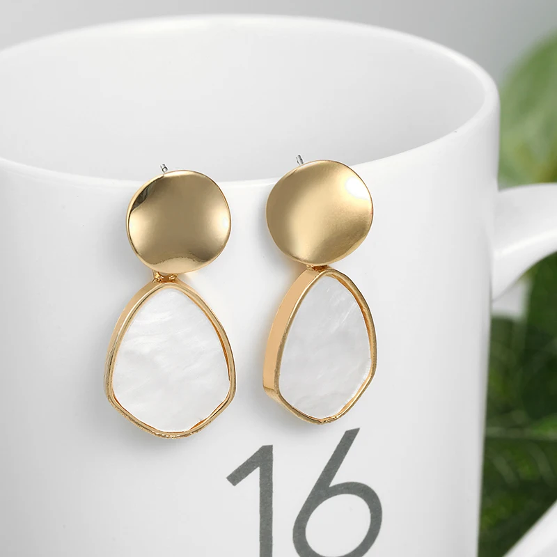 Новинка 2019 корейские акриловые серьги с геометрическим круглым сердцем висячие