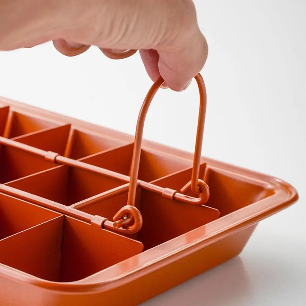 

Flat bottom square non stick cake baking pan 18 cavity baking tool easy to clean cake Brownie baking square mold hot sale