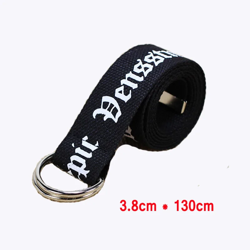 

Double D Buckle Casual Canvas Men Women Belts Punk Letters Waist Strap Jeans Trouser Black Female Harajuku Waistband
