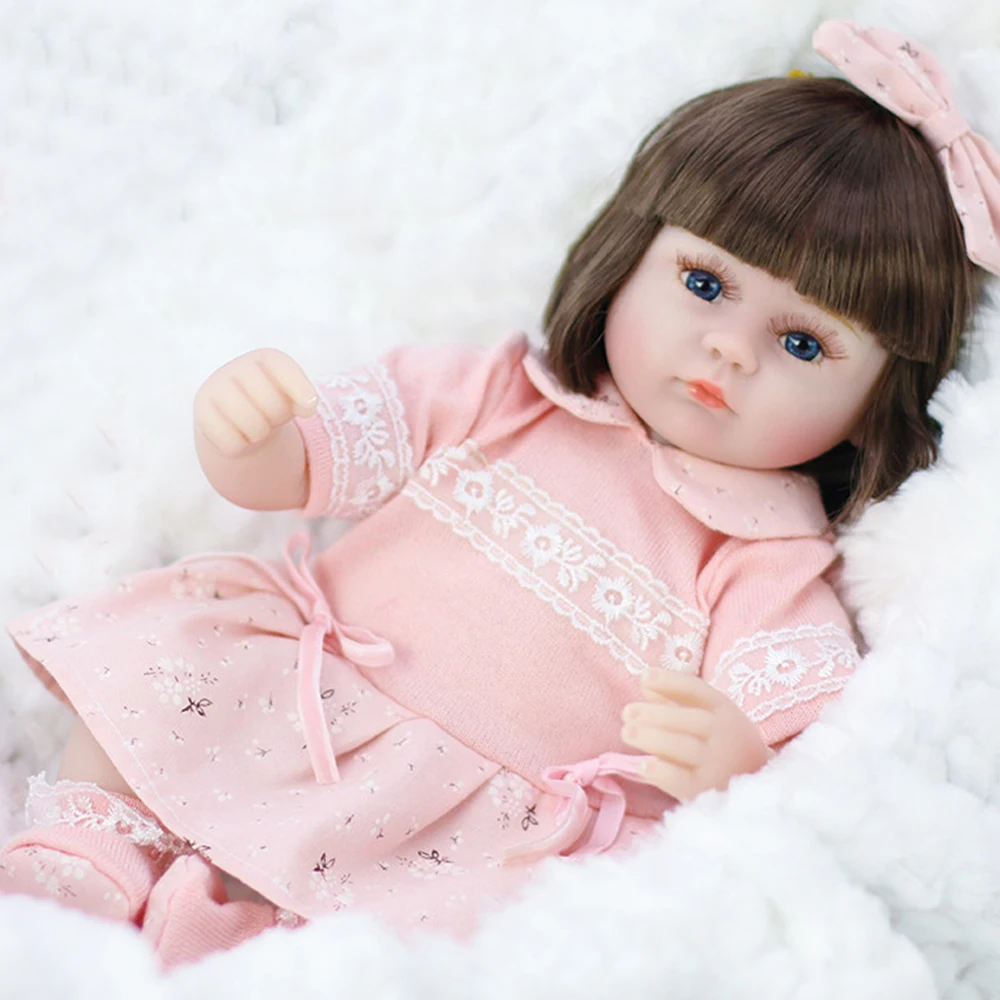 

18inch bebe reborn real soft silicone reborn baby dolls for girls children's days gift boneca reborn