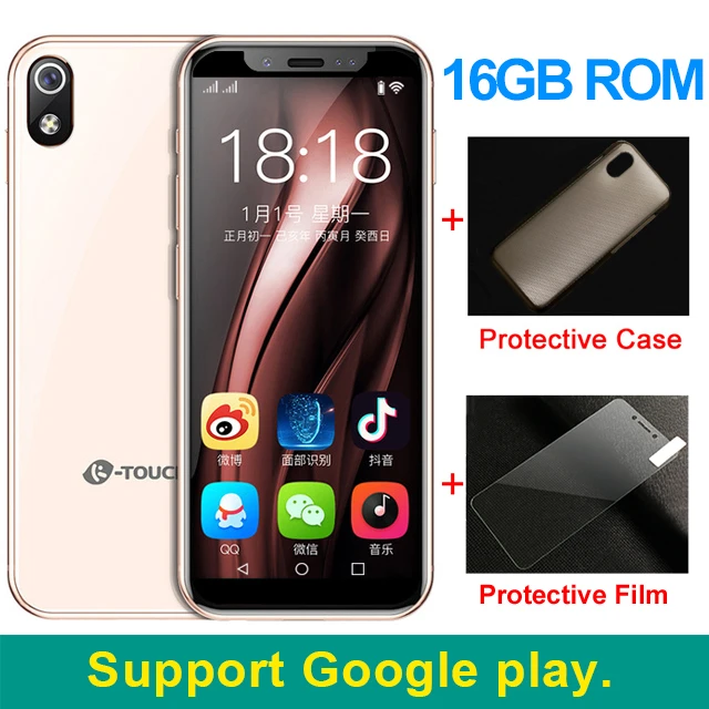 K-TOUCH маленький Маленький разблокированный Супер Мини android смартфон android 8,1 3," Лицо ID телефоны MTK6580 четырехъядерный мобильный телефон - Цвет: Розовый