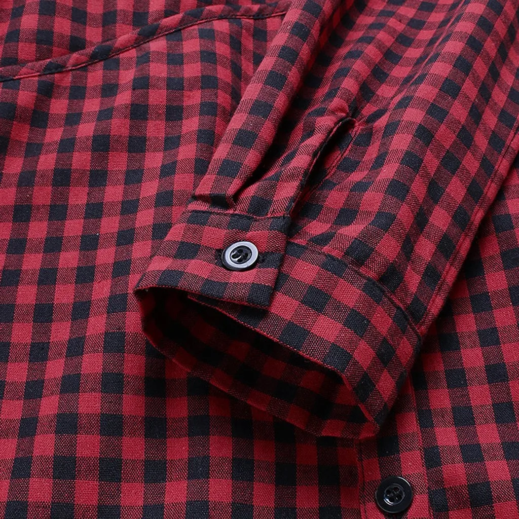 

Women Dress Fashion Lapel Plaid Print Long Sleeve Button Shirt Dress Loose Plus Size Dress Female Vestidos