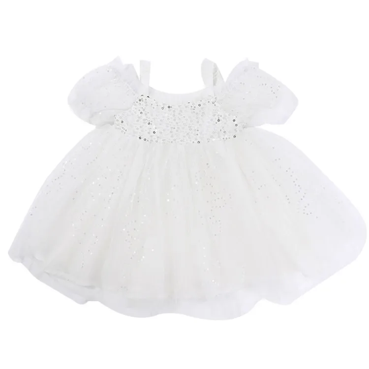 

Girls Sequins Dress Summer Dress 2021 New Western Style Little Girl off-the-Shoulder Tulle Tutu Skirt Children's Dress Princess