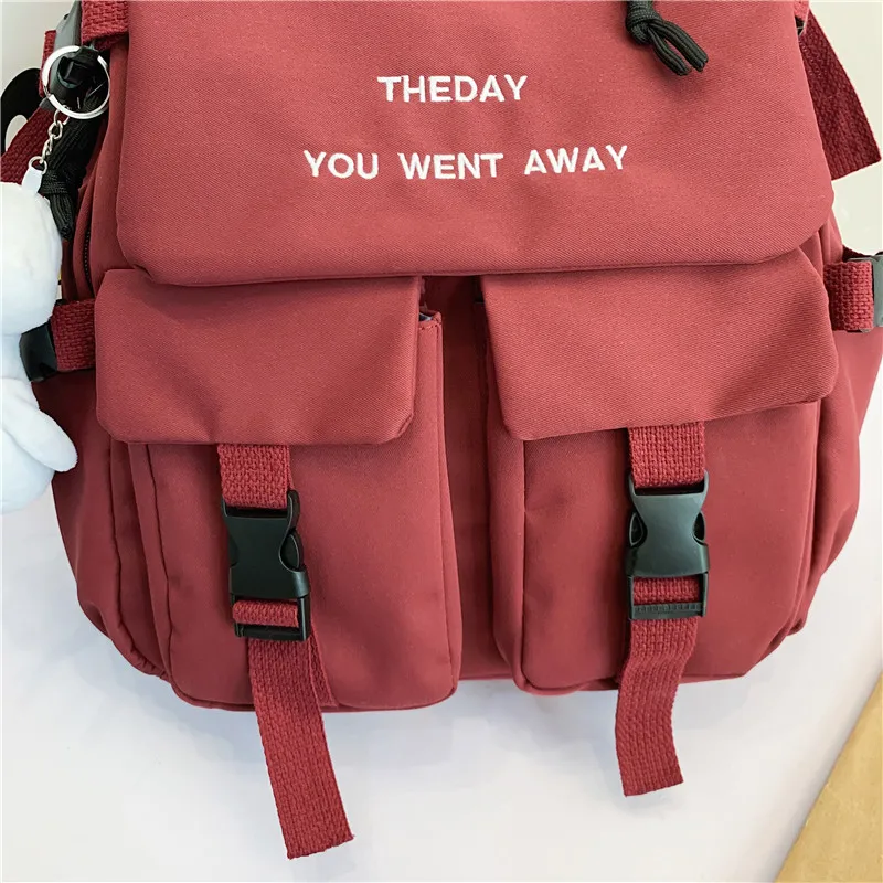 

School Bag female Korean version of Harajuku ulzzang high school student backpack canvas wild college style ins street backpack