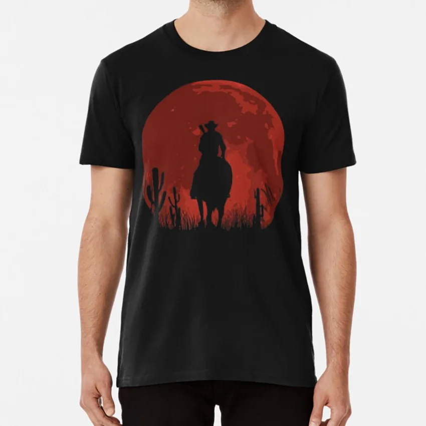 RDR 2 футболка rdr2 rdr red dead redemption игровая Красная Луна ковбой я ездил на День святого