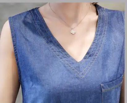 2019 винтажное джинсовое платье женское повседневное летнее с v образным вырезом и