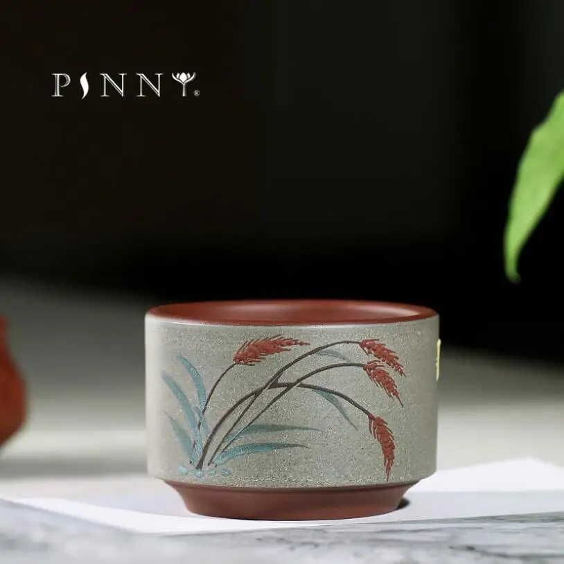 PINNY 140ML Yixing Purple Clay Good Harvest Tea Cup Sand Painted Master Chinese Kung Fu Teacups Natural Ore | Дом и сад
