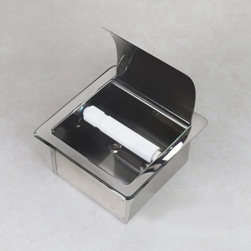 Утопленный держатель для туалетной бумаги из нержавеющей стали настенный в