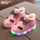 Детские Нескользящие кроссовки со светодиодной подсветкой, размер 21-30