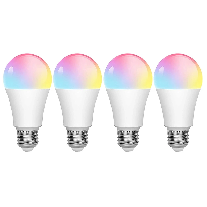 

Hot TTKK 4Pcs Tuya Smart Wifi Bulb E27 1000Lm RGB 2700K To 6500K 10W Bulb Can Compatible Alexa Google Home