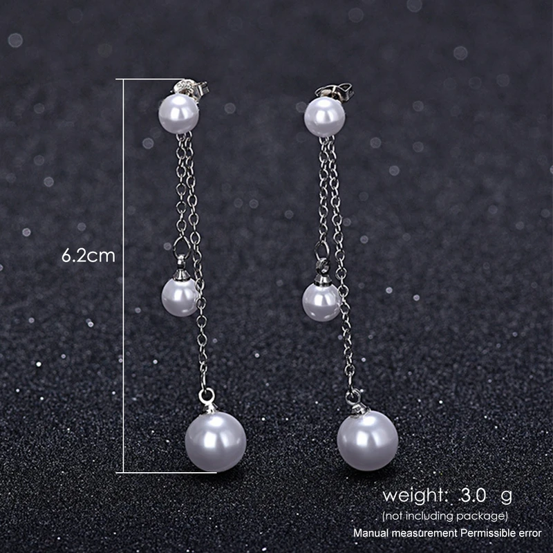 Серьги-подвески женские цвет розовое золото/серебро с искусственным жемчугом |