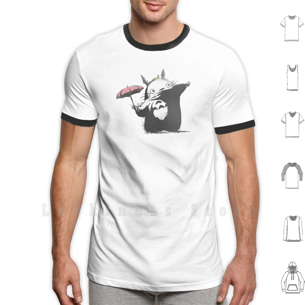 Футболка My Street Neighbor SY 6xl хлопковая крутая футболка Totoro Banksy Umbrella|Мужские футболки| |
