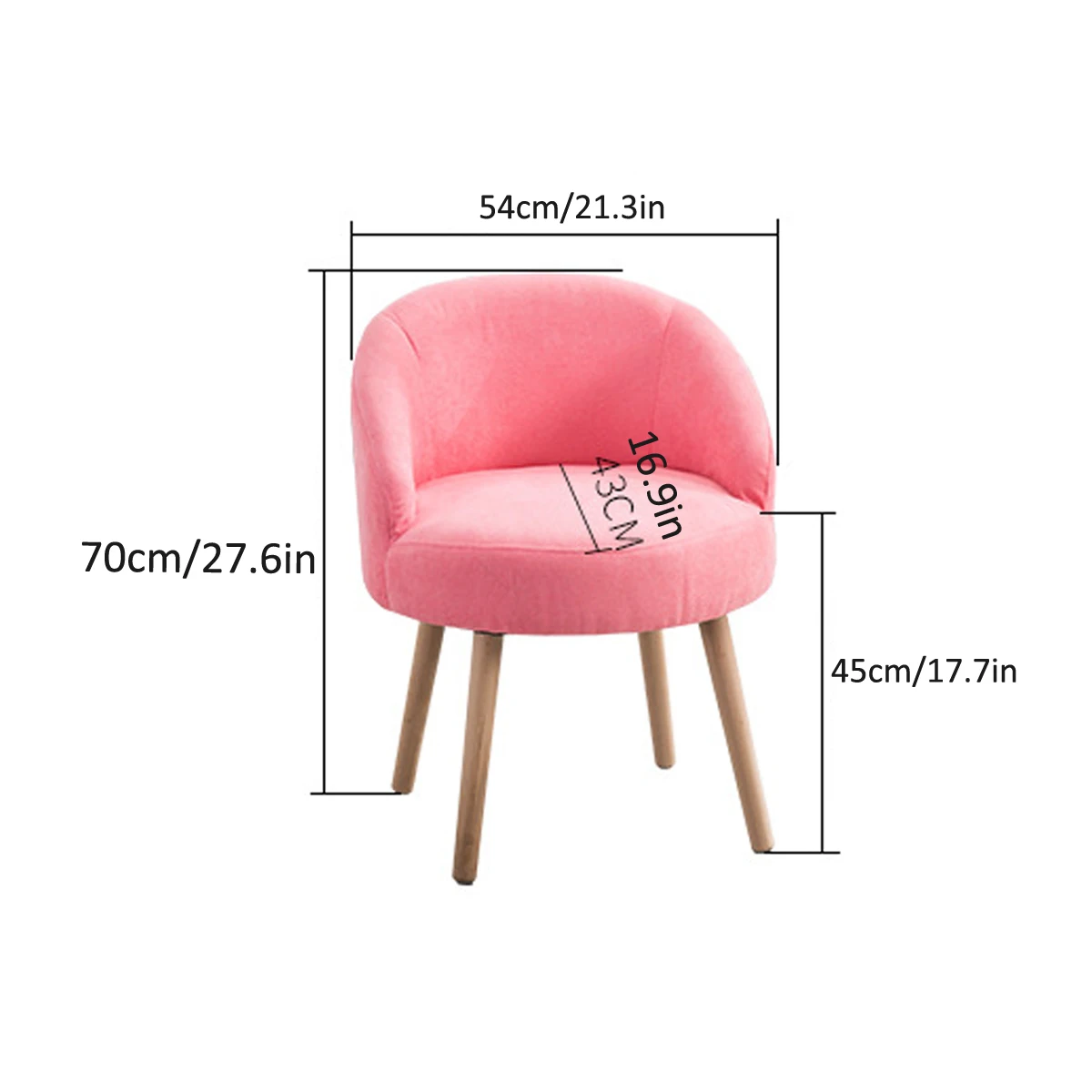 

Single Nordic Sofa Chair Armchair Retro Wooden Armchairs High Elastic Lint Seat Couch Cozy Living Room Office Dining Chair Stool