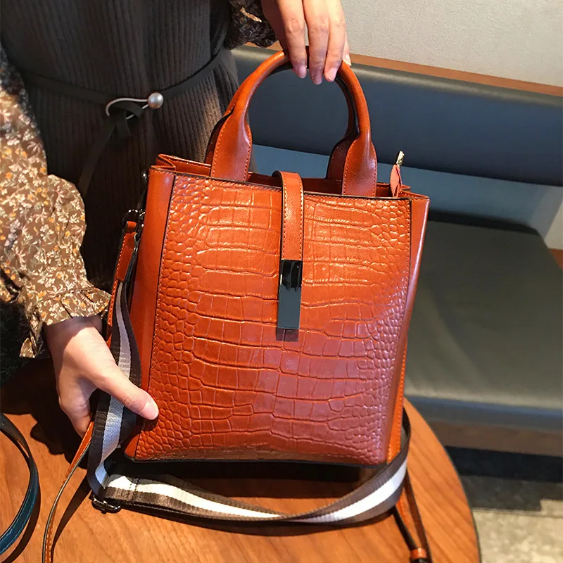 volasss new waxy leather tote bag for women handbags female shoulder bag cow leather luxury designer handbag ladies hand bags free global shipping