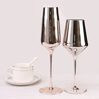350ml pink rose gold plating lead free glass red wine glass champagne glass goblet home decoration