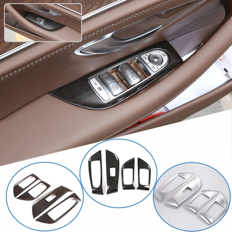

2 Styles LHD Car Window Lift Switch Panel Cover Trim Fit for Mercedes Benz E Class W213 2016-2022 Car Accessories