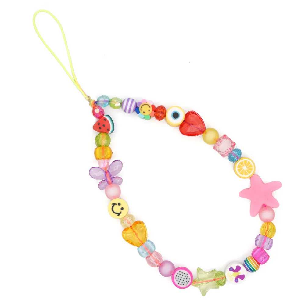 

European and American Style Fashion Mobile Phone Chain Ornaments Simple Ethnic Style Beaded Mobile Phone Lanyard Unisex