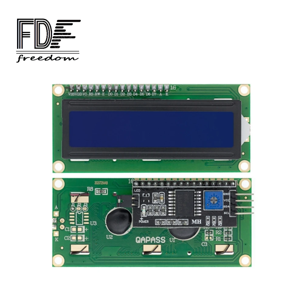 ЖК-дисплей 1602 модуль синий Φ 16x2 символьный дисплей новый PCF8574T PCF8574 IIC I2C интерфейс 5