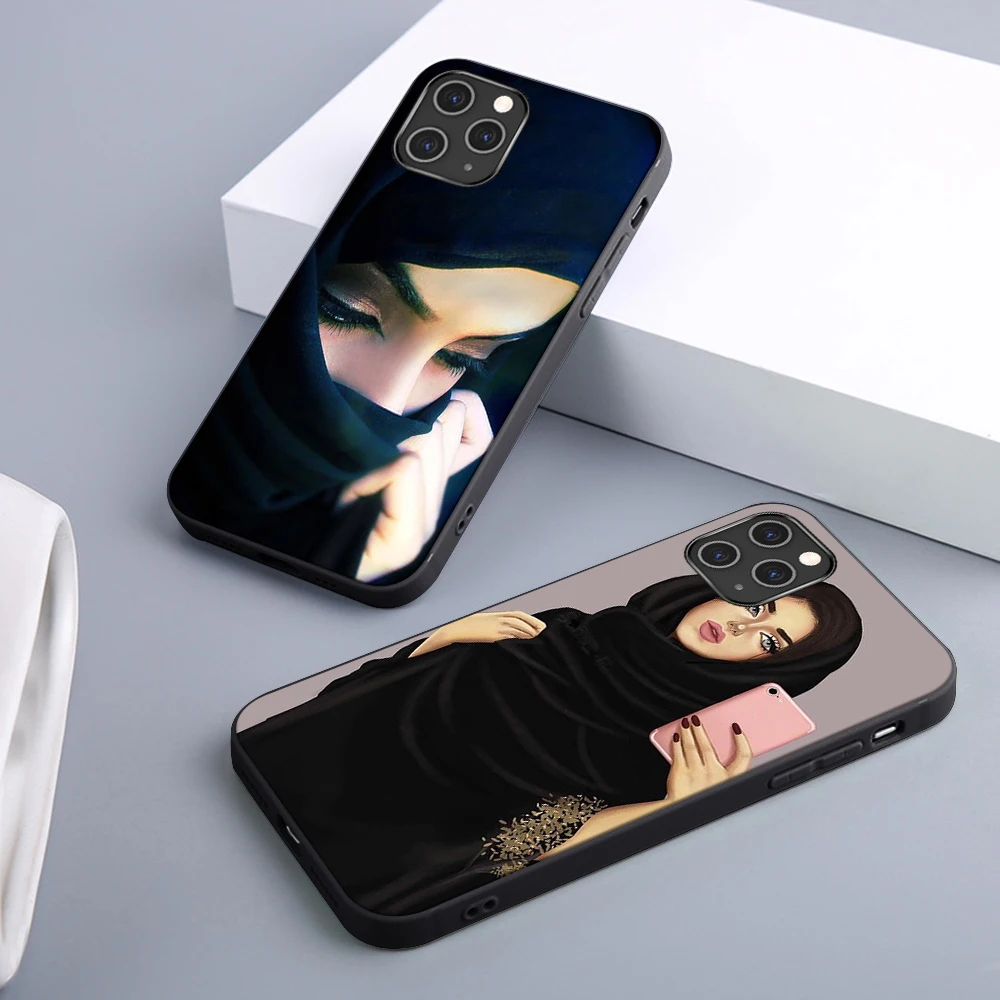 

Islamic Girl Case For iPhone 12 11 Pro Max Mini Cover for iPhone 11 X XR XS MAX 7 8 6 6S Plus 5S SE 2020 Soft TPU Phone Fundas