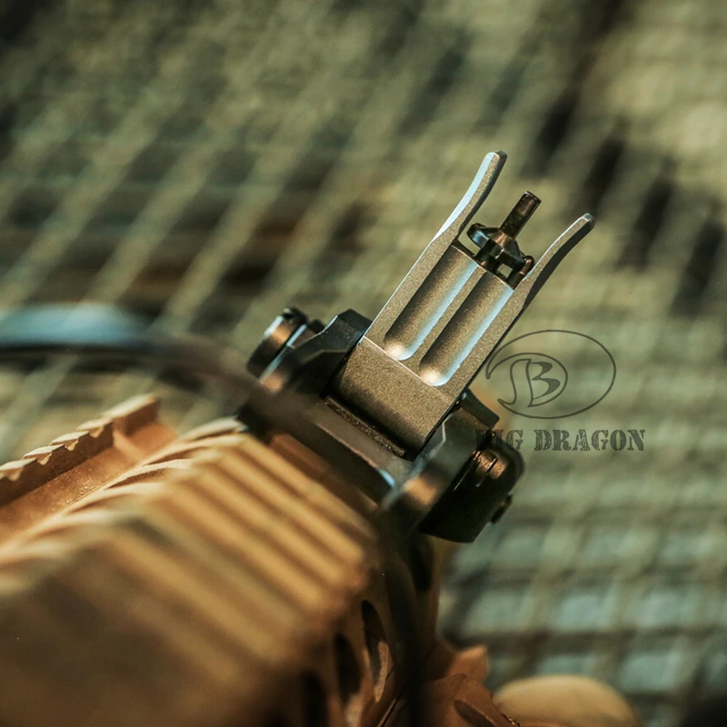 

Emersongear Tactical KAC MK12 / MK18 RAS Front Folding Sight and 300 Meter Flip-up Rear Sight Set KAC Offset Folding Micro Sight