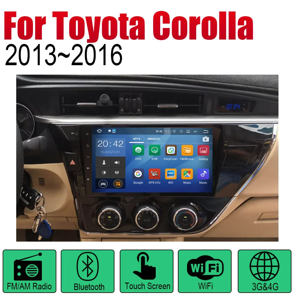 Автомагнитола для Toyota Corolla мультимедийный проигрыватель на Android с GPS Wi Fi 2013 2014 2015