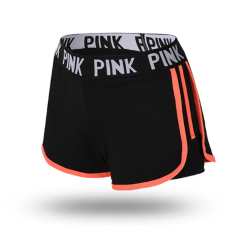 

yoga set fitness female two-piece vest shorts suit quick-drying and breathable Letter racer back sports bra two-piece suits