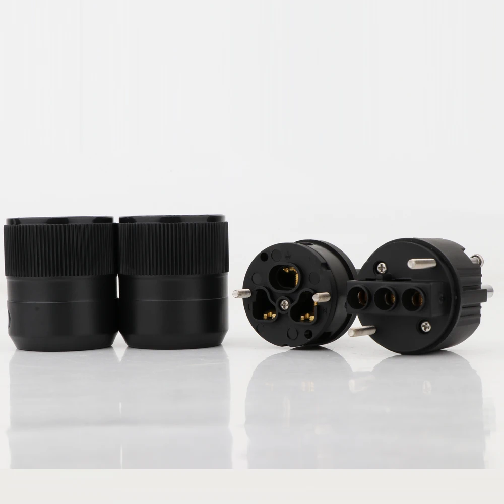 Пара High End родием EUR Schuko EU Мощность Plug & IEC разъем питания кабель Разъем|power plug|schuko