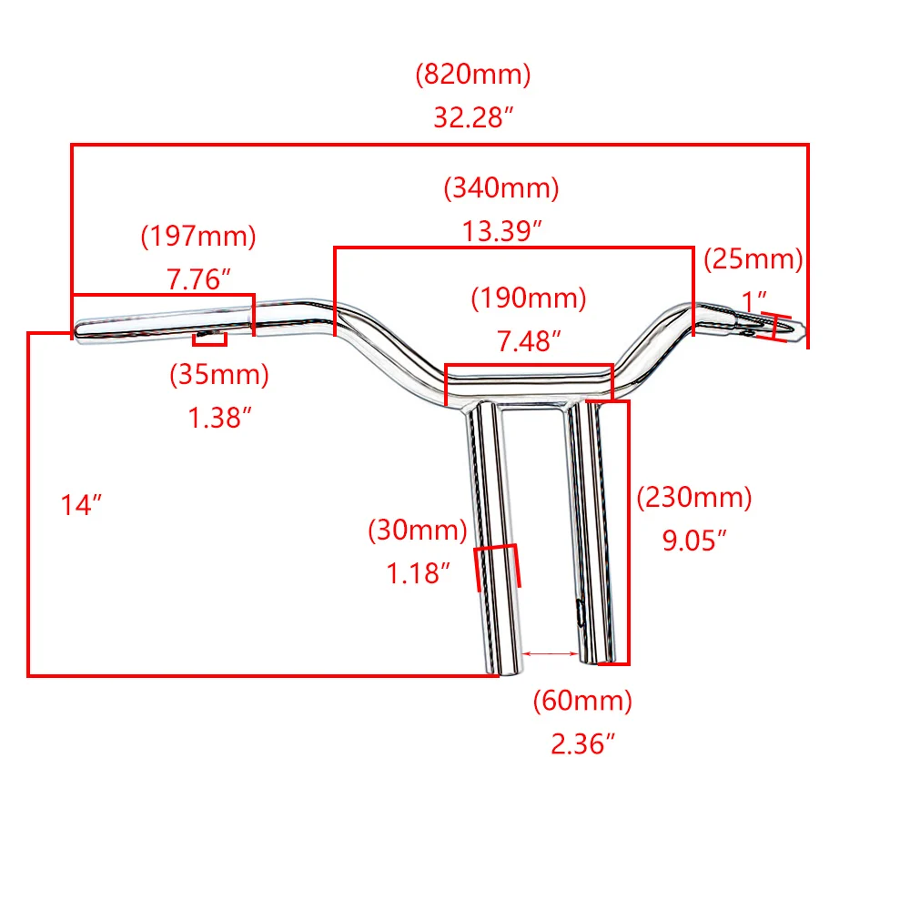 Руль мотоциклетный с Т-образным креплением 12/14 дюймов для Harley Sportster XL883 XL1200 X48 Dyna Low