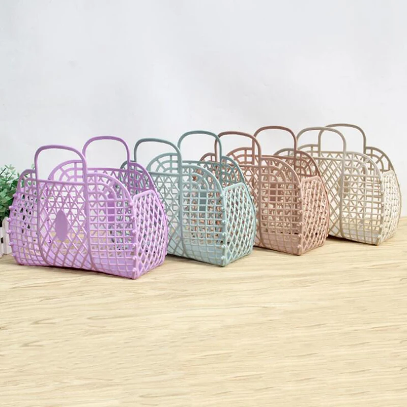 

Plastic Organizer Storage Baskets Portable Dorm Room Bathroom Shower Cleaning Caddy Storage Bin Basket Tote With Handles Holes