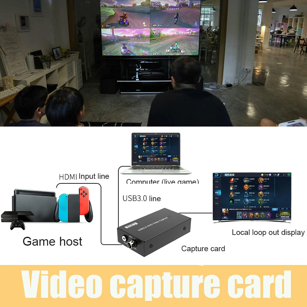 1080P 60fps онлайн обучение UVC компьютер Grabber аудио конвертер USB3.0 игра AHD видео карта