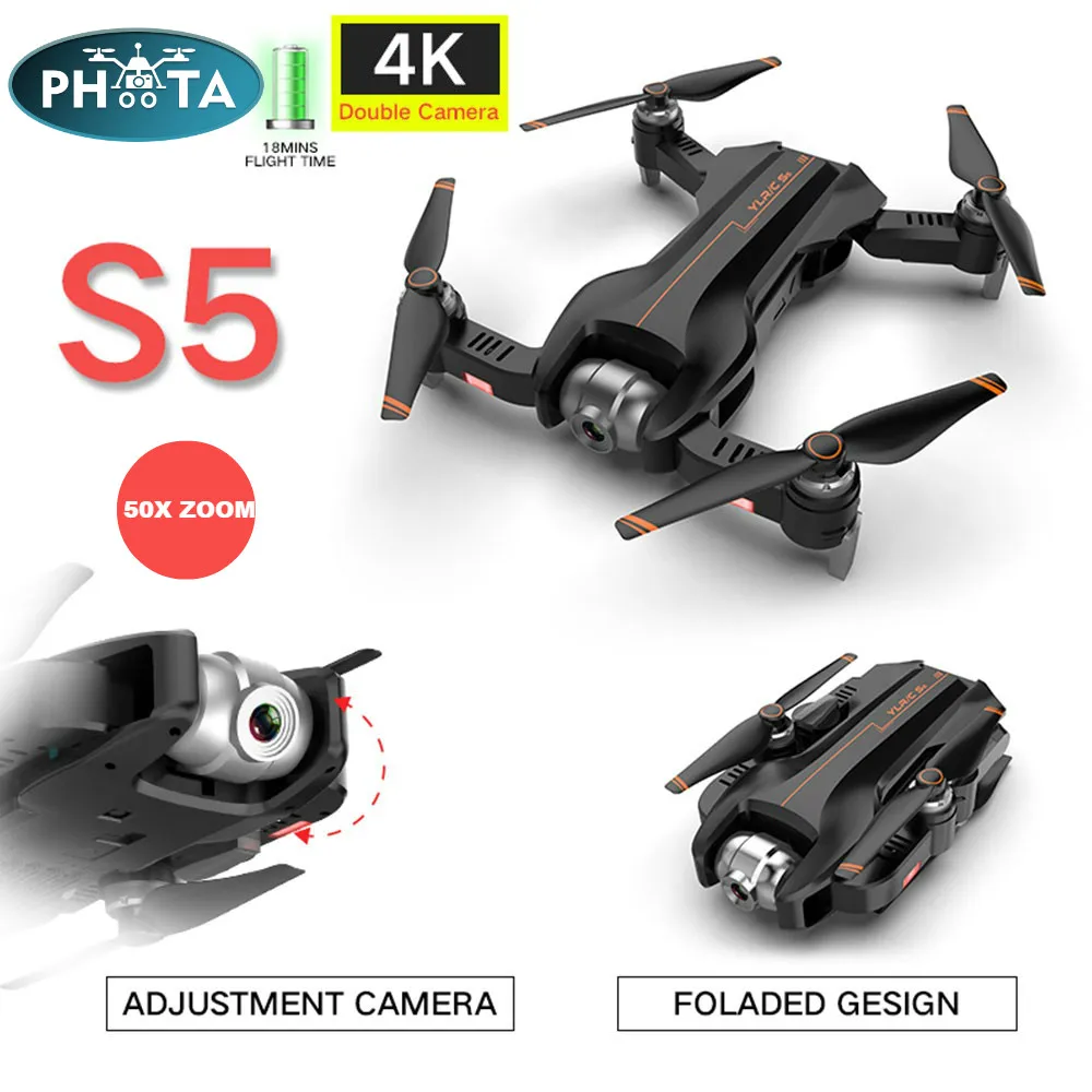 S5 RC Drone Wi Fi FPV с 4K HD камерой складной оптический поток позиционирования высота