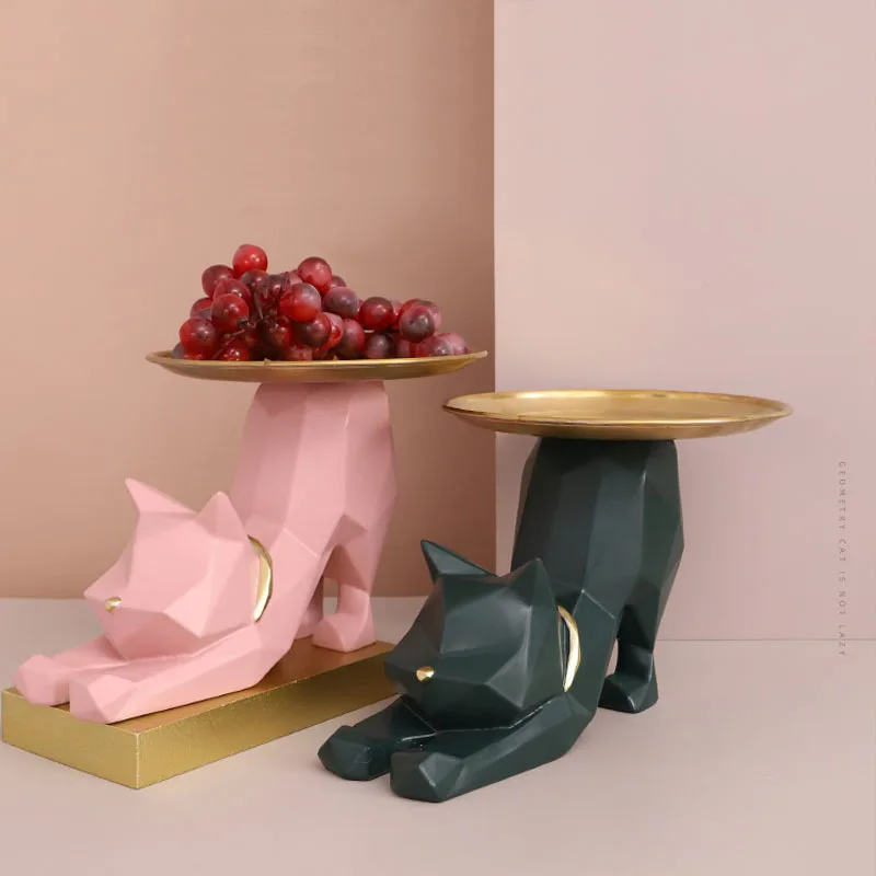 

Скандинавский креативный смоляный маленький ленивый поднос для кошек, украшение для дома, гостиной, спальни, рабочего стола, фруктовая тарелка для хранения ключей, украшения