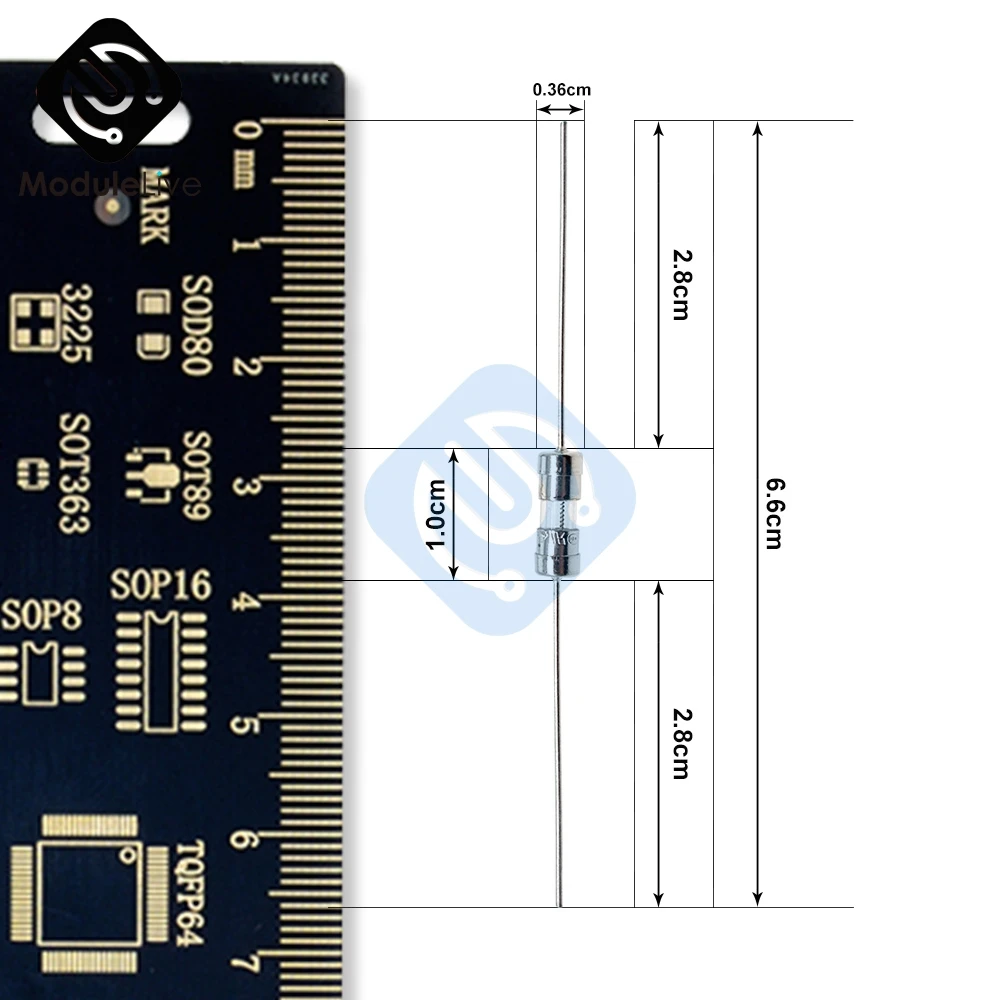 10 шт./лот 3 6*10 мм предохранитель быстрый удар с штифтом стеклянная трубка 0.5A 1A 1.5A 2A