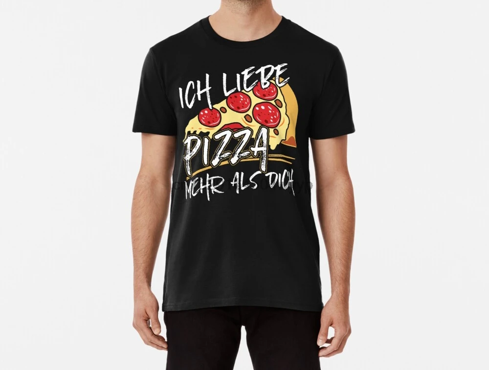 Мужская забавная Футболка Я люблю пиццу больше чем ты женские футболки |