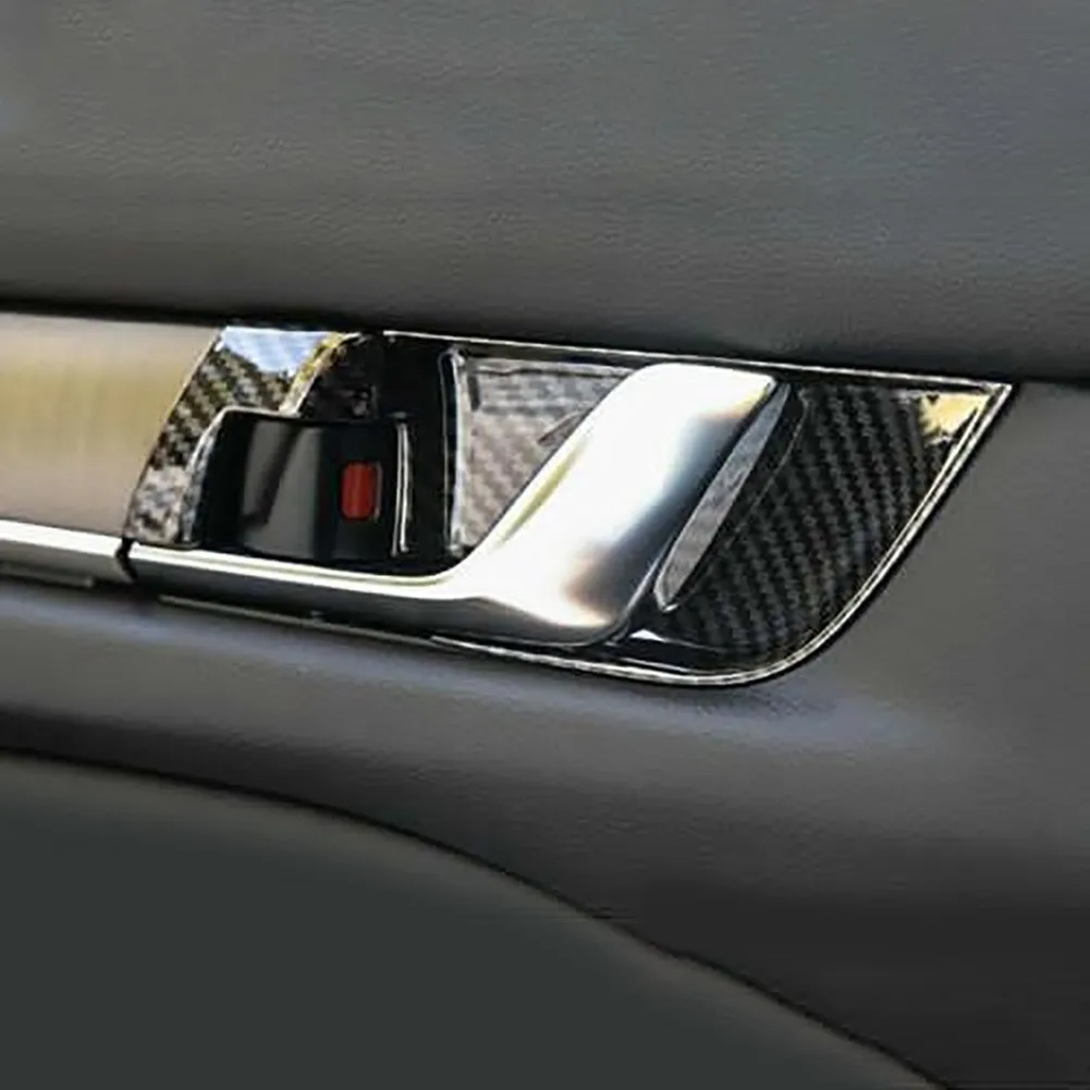 

ABS Plastic Door Handle Bowl Cover Carbon Fiber Style Trim High Quality New