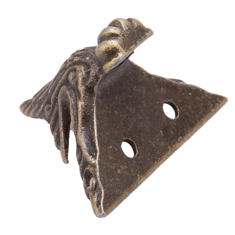 

4pcs/set Antique Bronze Brass Jewelry Chest Wood Furniture Box Decorative Metal Feet Leg Corner Protector Vintage Decoration