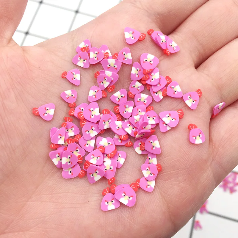 100 г Fimo Полимерная глина амулеты шпатлевка мультфильм ломтик дополнение поставки слаймов DIY Дизайн ногтей Телефон декорации комплект спринклеров: 5 мм
