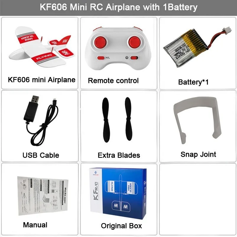 KFPLAN KF606 2,4 ГГц 2CH EPP мини внутренний планер Встроенный гироскоп RTF хорошая гибкость, сильное сопротивление падению - Цвет: 1 Battery