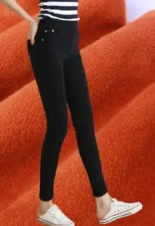 Black style 2 Clobee, женские брюки,, большие размеры, XL-6XL, зимние женские брюки, высокая талия, теплые, плюс толстый бархат, тонкие, тянущиеся, брюки-карандаш, J200 - Цвет: Black style 2