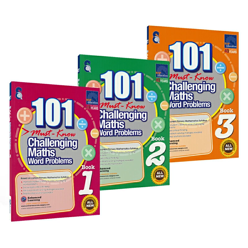 6 книг/набор SAP 101 книги с сложными проблемами математики и слова Сингапур