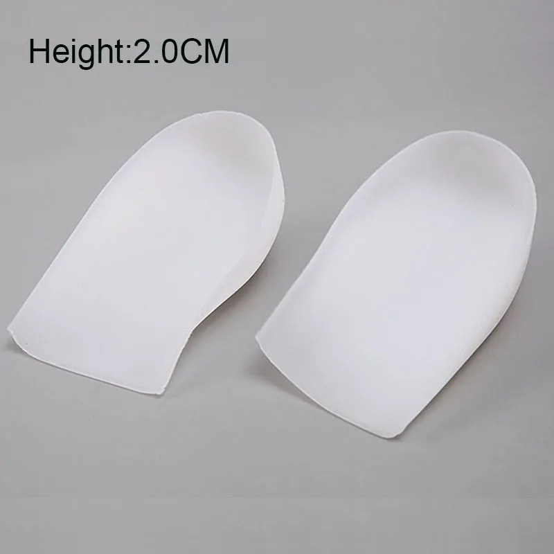white 2.0cm Горячая Распродажа женские мужские невидимые увеличивающие рост подушечки на каблуках силиконовые стельки стелька для ног Массажная - Цвет: white 2.0cm