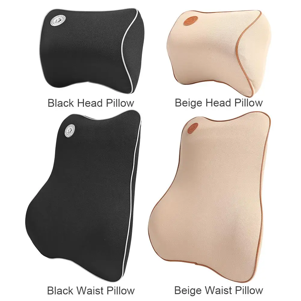 VODOOL 3D Memory Foam Car Pillow Headrest Neck Rest Seat Waist Lumbar Back Support Cushion Auto Interior Accessories New | Автомобили и