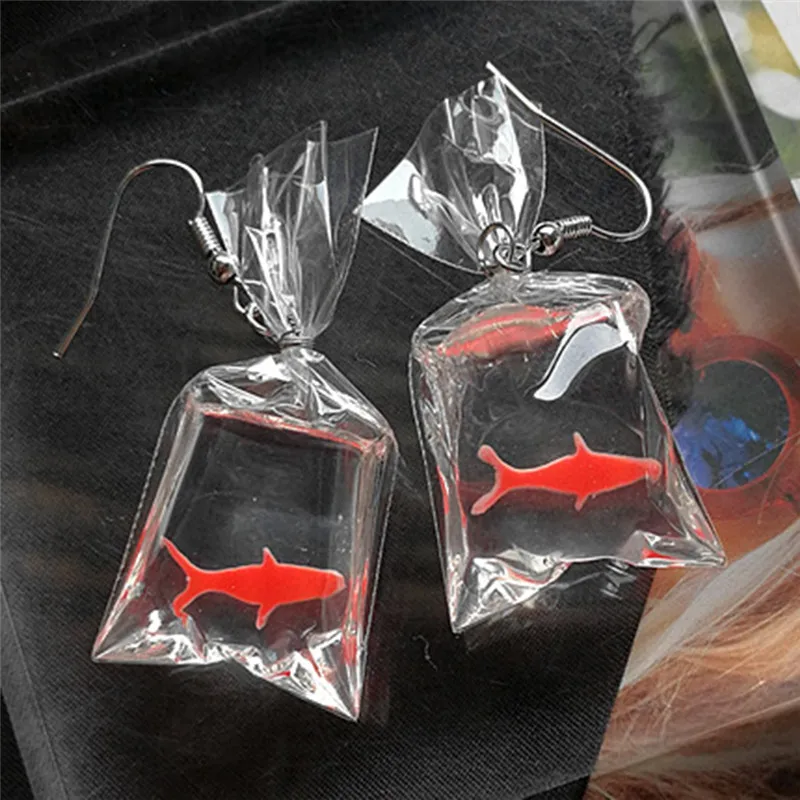 

1 Pair Koi Fish Water Bag Dangle Earrings For Women Trendy Girls Anti Allergy Graceful Joker Eardrop Party Gift Decor