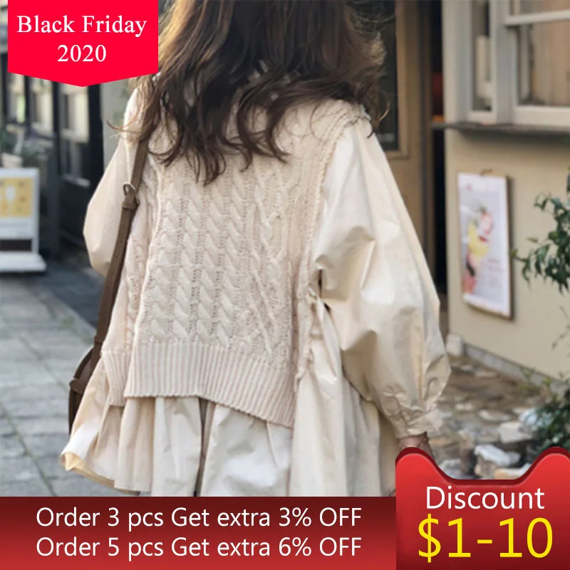 Осенний жилет прошитая рубашка имитация двух частей темпераментная Корейская