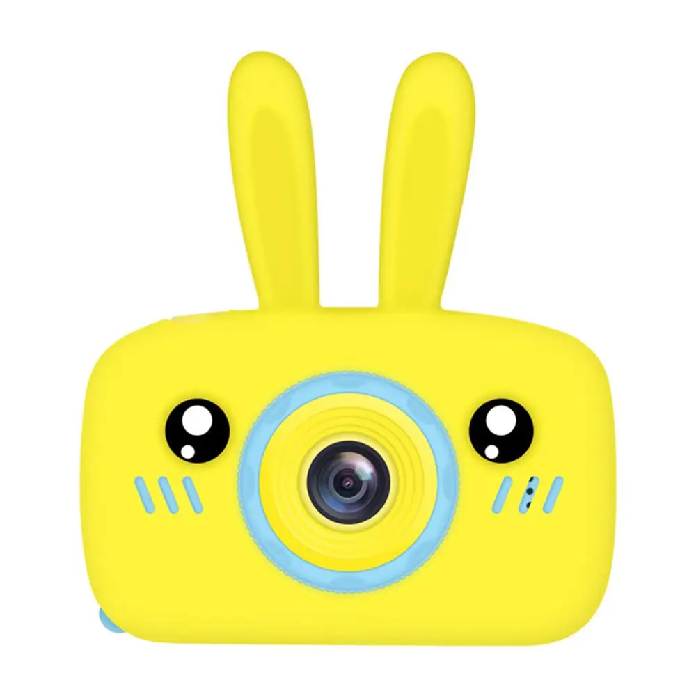 Yellow-rabbit Full HD 1080P Милая мультипликационная Цифровая видеокамера для детей 12MP портативная 2 ''ЖК-экран дисплей для детей для обучения детей - Цвет: Yellow-rabbit