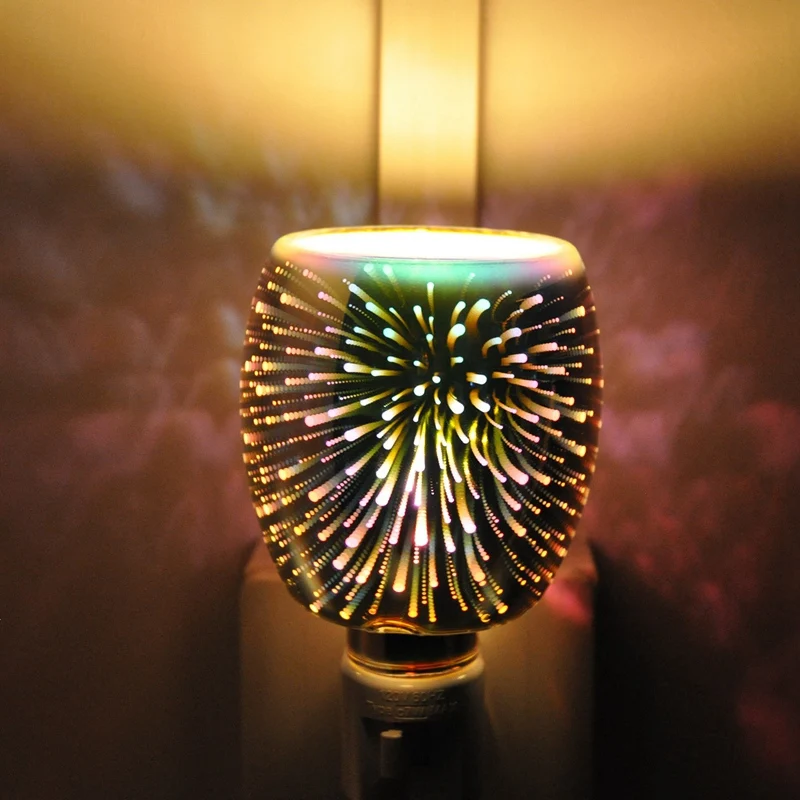 

3D Glass Pluggable Fragrance Warmer Plug-in Wax Melt Warmer for Warming Scented Wax Squares or Essential Oils US Plug