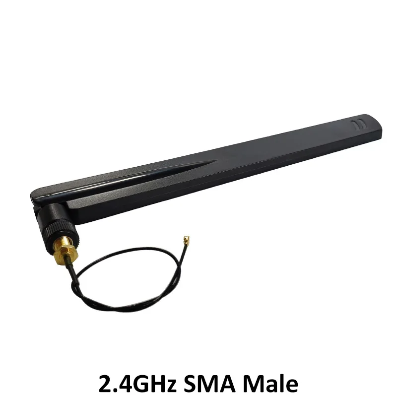 GRANDWISDOM 5pcs 2.4G antenna 8dbi sma male wlan wifi 2.4ghz antene IPX ipex 1 SMA female pigtail Extension Cable iot antena