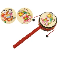 3 pcs chinese traditional rattle drum rotating toys educational for children kids nsv775