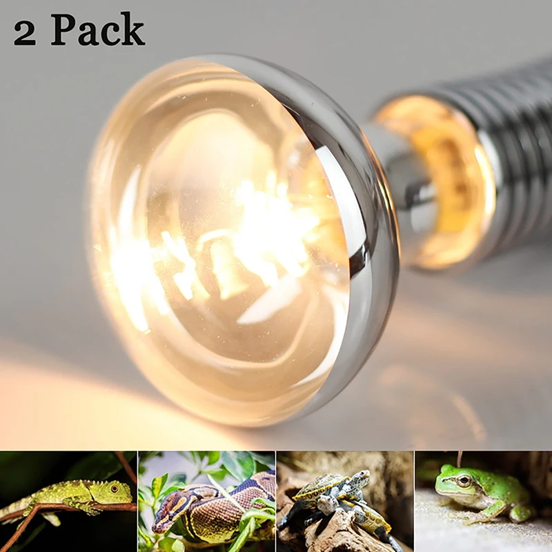 75W 2-Pack Basking Spot лампа для тепла 110V мягкое свечение UVA стеклянная крышка светильник