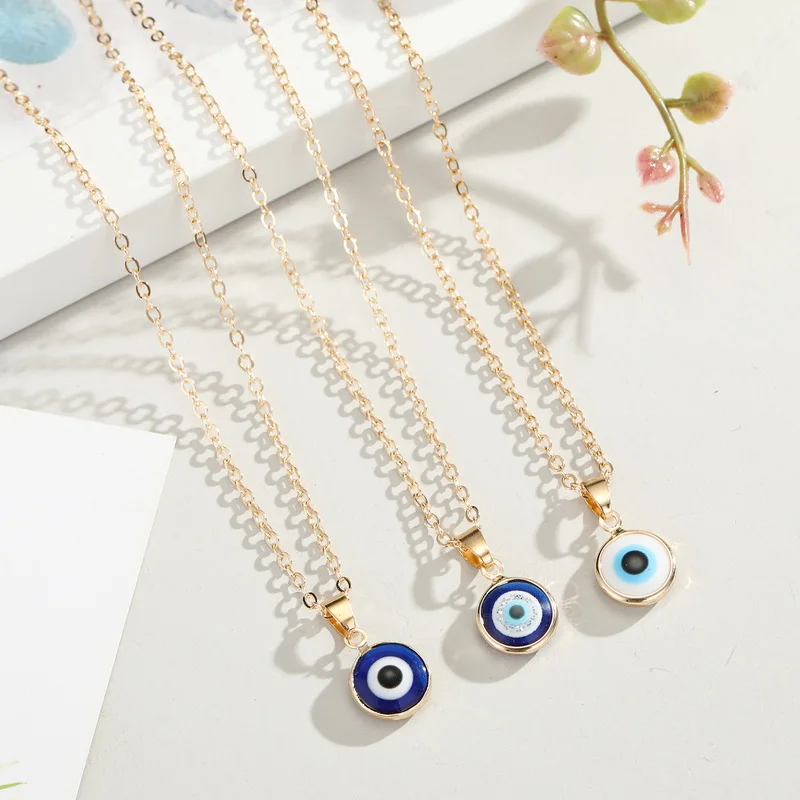 

Fashion Turkish Evil Eye Necklace Pendant Choker For Women Gold Color Clavicle Chain Neck Accessory Lucky Friendship Jewelry